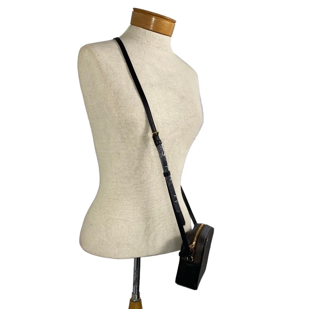 Coach Signature Canvas Mini Camera Bag for Women, Black/Brown